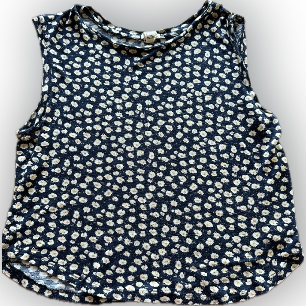 Forever 21 blue floral crop top